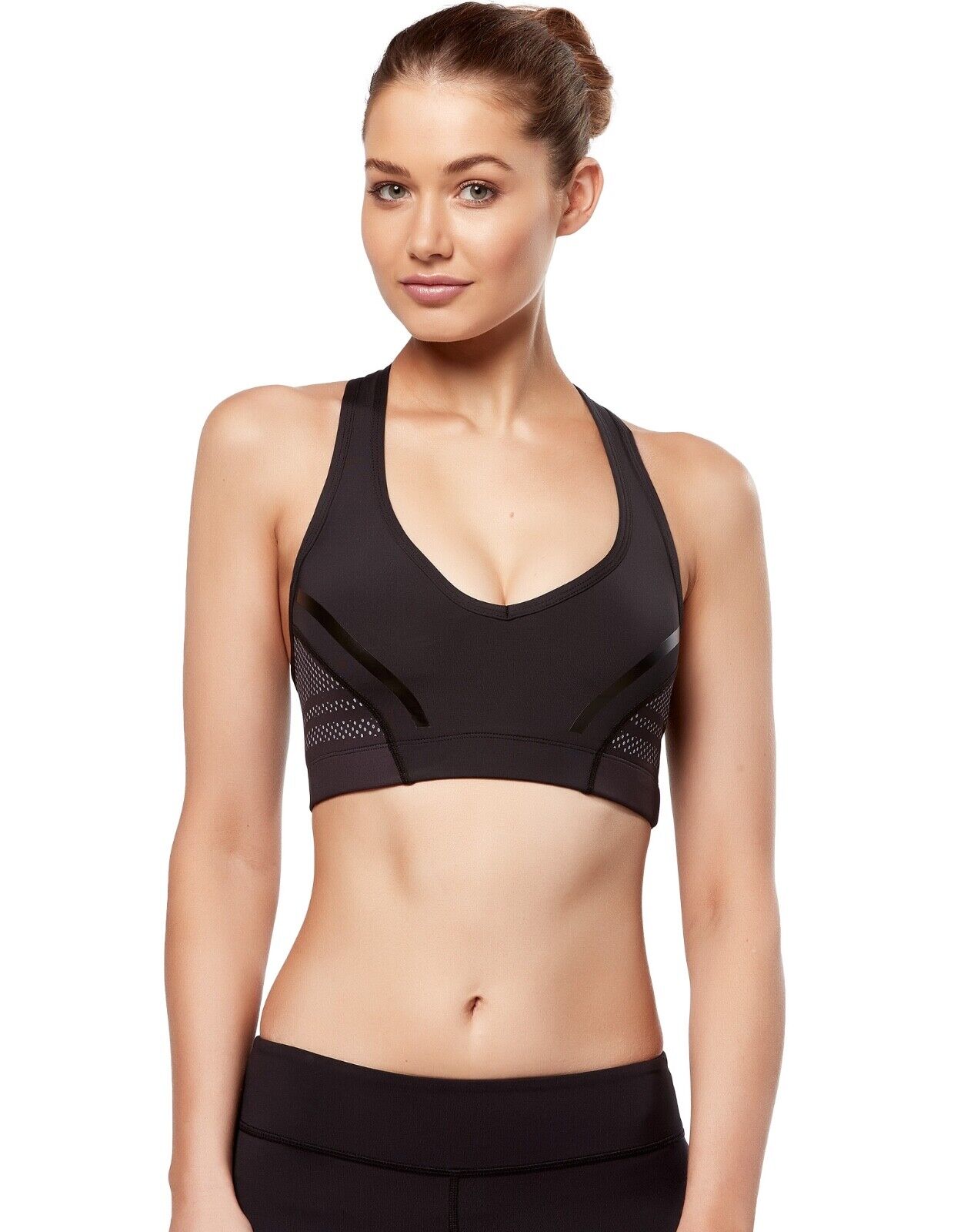 Lilybod Willow Sports Bra Carbon Lite. Front image.