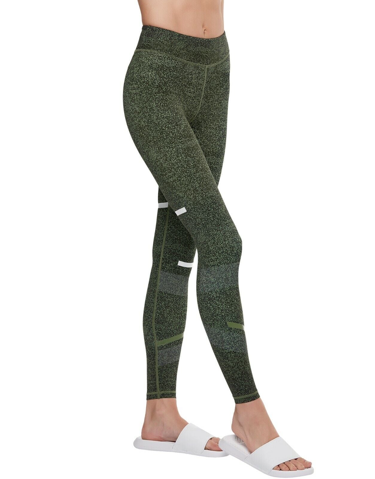 Lilybod Gemma Leggings Olive Burst. Side image.