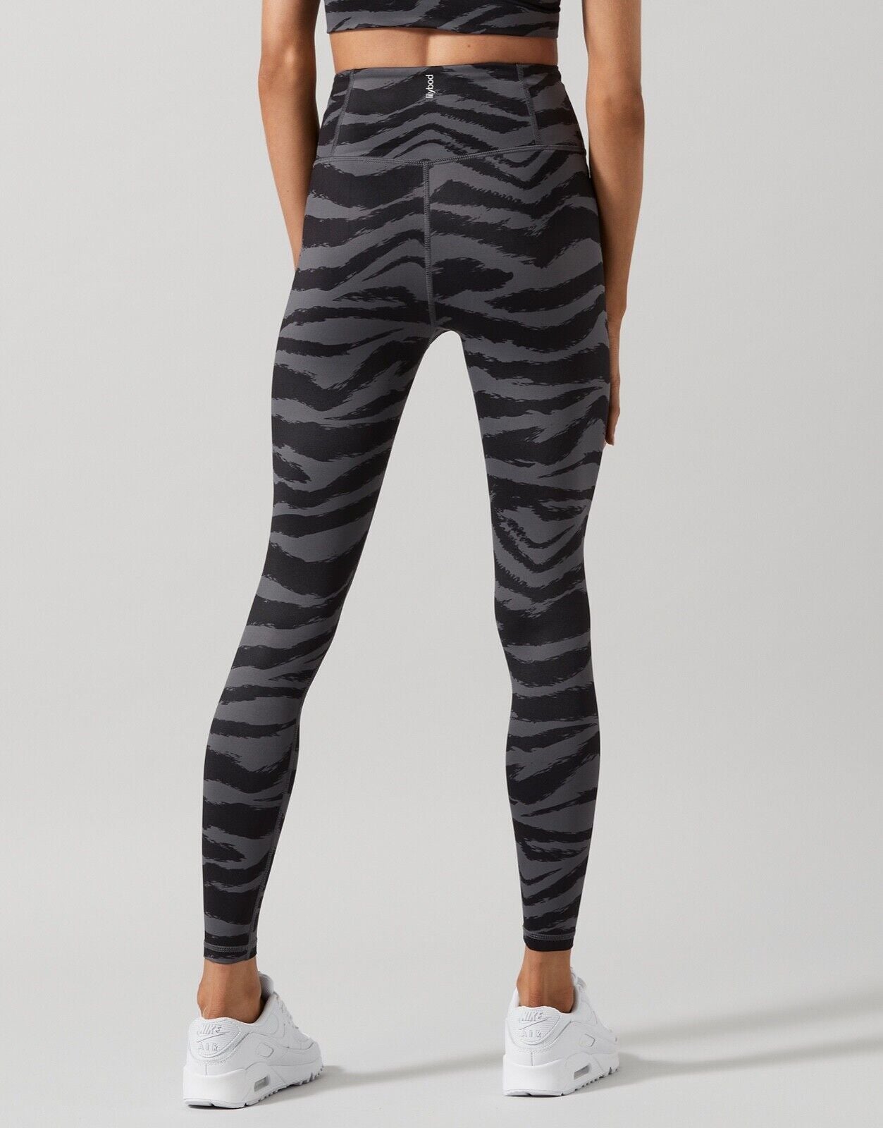 Lilybod Ariana Leggings Slate Tiger Print. Back image.