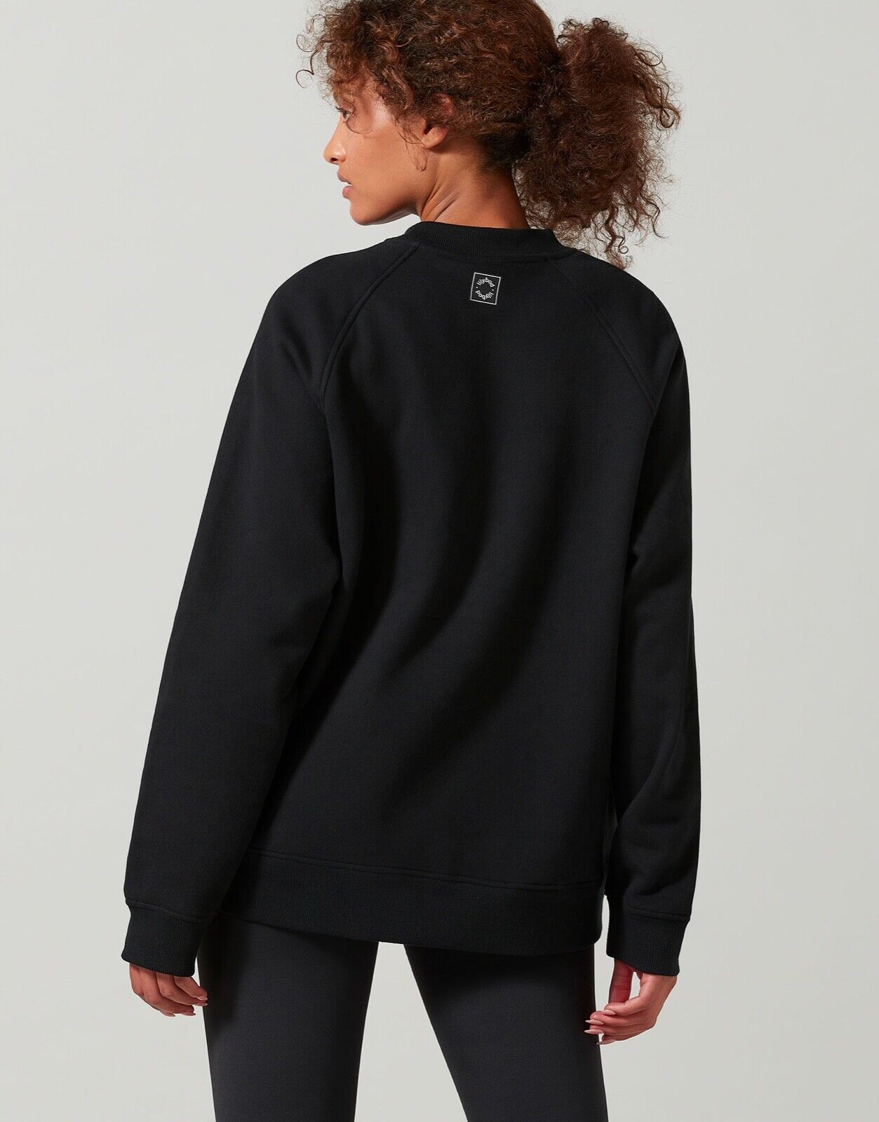 Lilybod Tara-XR Oversized Fleece Lined Sweater Black. Back image.