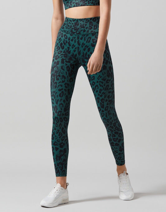 Lilybod Layla Leggings Pine Leopard. Front image.