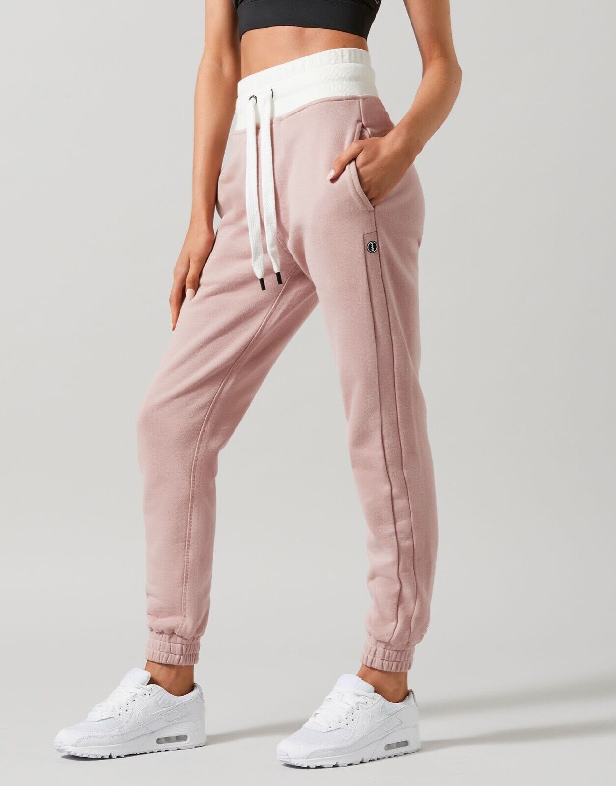 Lilybod Elina Relaxed Fit Sweatpants Cameo Rose. Side image.