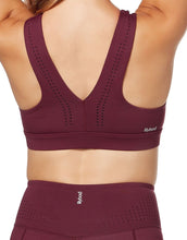 Lilybod Ava Sports Bra Plum Red. Back Close  Image.