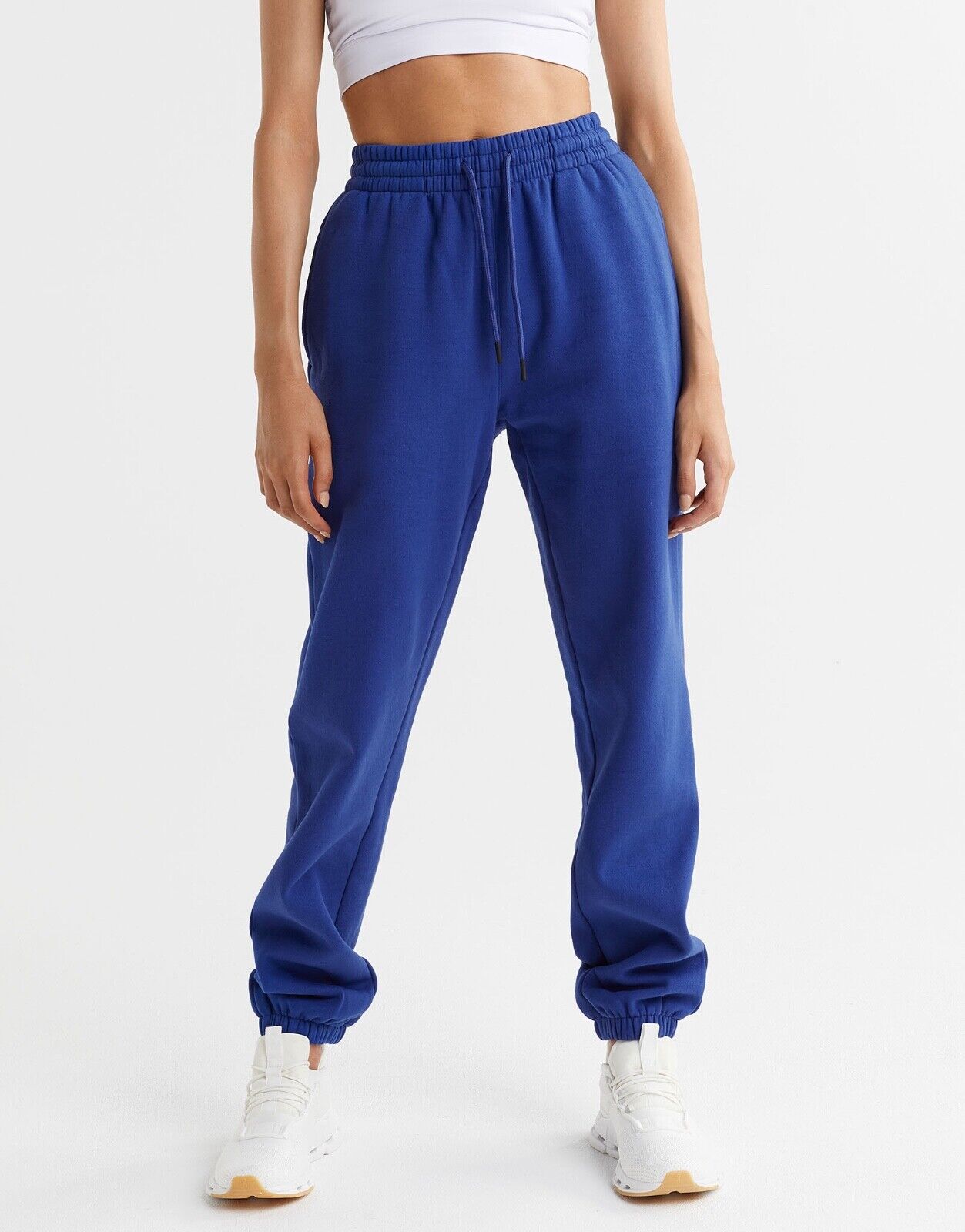 Lilybod Kora Fleece Sweatpants Blue Bolt. Front full image.