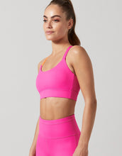 Lilybod River-XR Sports Bra Hot Pink/Pop Orange. Side image.