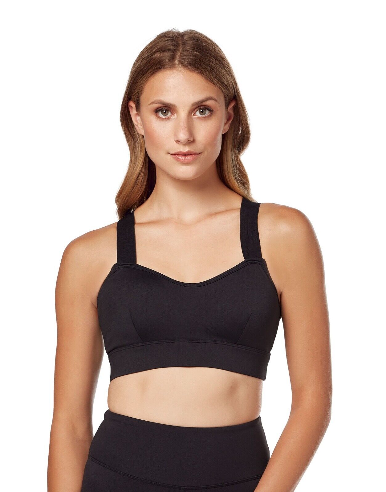 Lilybod Mia Sports Bra Black Noir. Front image.