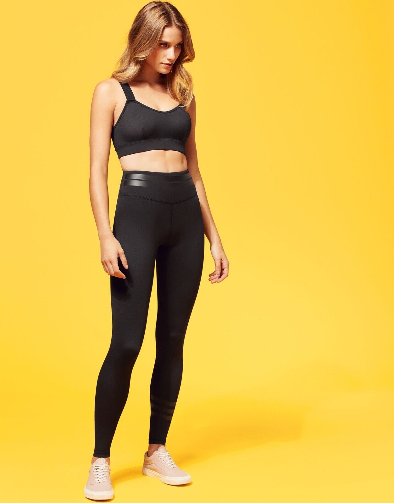 Lilybod Mia Sports Bra Black Noir. Hero image.