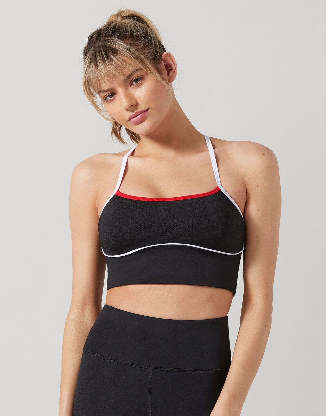 Lilybod Billie-2XR Sports Bra Tarmac Black. Front Image.