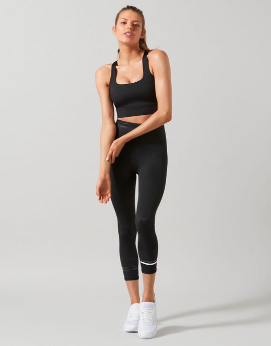 Lilybod Tinsley-XR Leggings Smoke Black. Full body image.