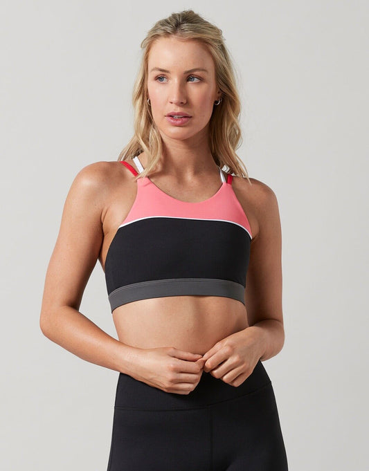 Lilybod Kodie-XR Sports Bra Tarmac Black. Front image.