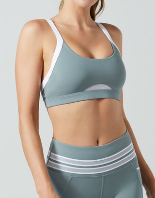 Lilybod Ryann Sports Bra Sorbet Green. Front side image