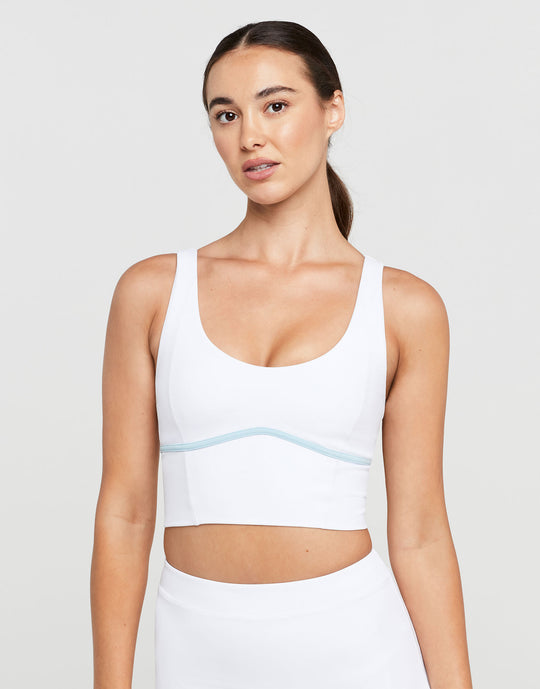 Lilybod Ava Long Sports Bra White/Light Blue