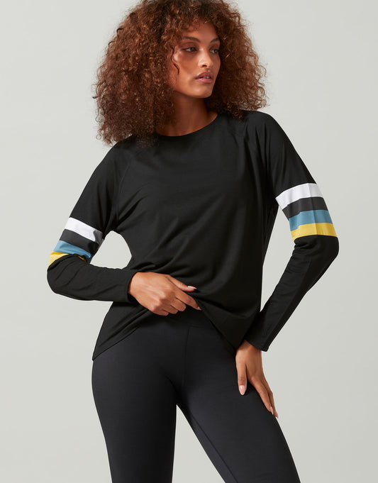 Lilybod Anna-XR Long Sleeved Top Smoke Black Lemon