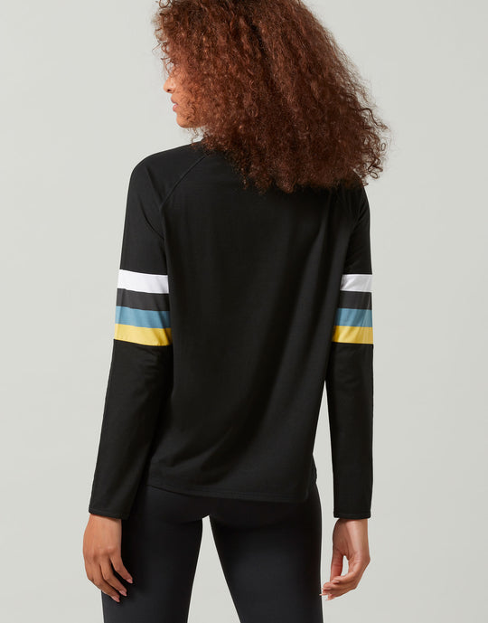 Lilybod Anna-XR Long Sleeved Top Smoke Black Lemon
