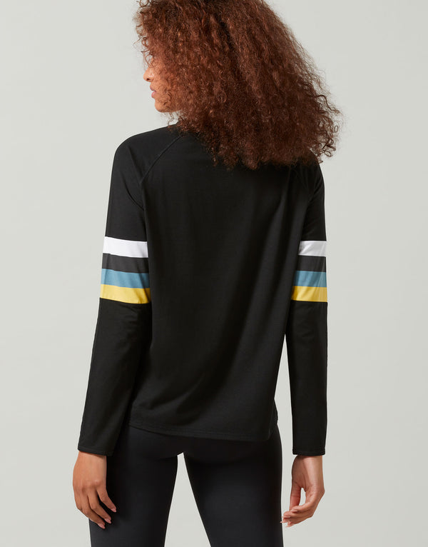 Lilybod Anna-XR Long Sleeved Top Smoke Black Lemon