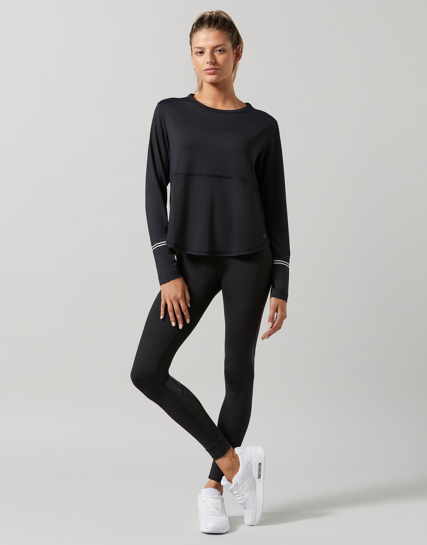 Lilybod Antham Long Sleeved Top Size S Black