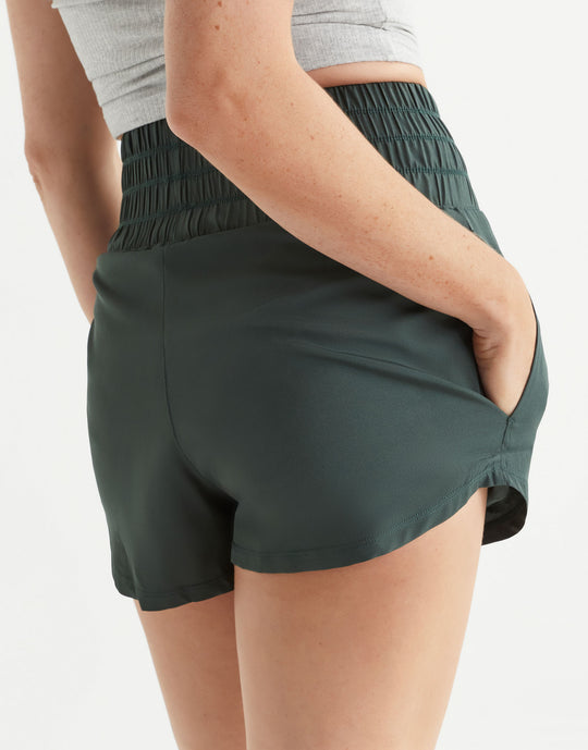 Lilybod Bronte Running Shorts Deep Green