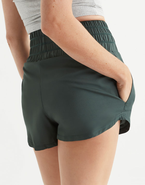 Lilybod Bronte Running Shorts Deep Green