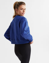 Lilybod Becca Cropped Fleece Sweater Blue Bolt - Sale Item