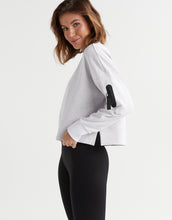 Lilybod Erica Sweater Size XS Misty Grey Marle & White