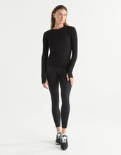 Lilybod Fiona Ribbed Long Sleeved Top Black