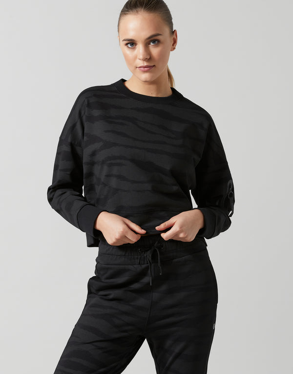 Lilybod Fay Sweater Black Tiger Print - Sale Item