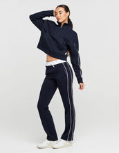 Lilybod Rihanna 1/4 Zip Up Cotton Sweater Navy White - Sale Item