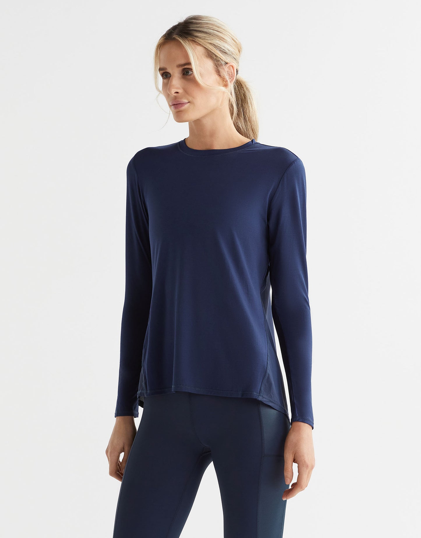 Lilybod Kendall Tie-Up Long Sleeved Top Navy