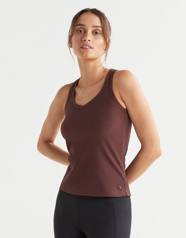 Lilybod Leera  Ribbed Tank Burgundy