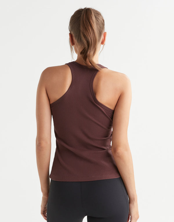 Lilybod Leera  Ribbed Tank Burgundy