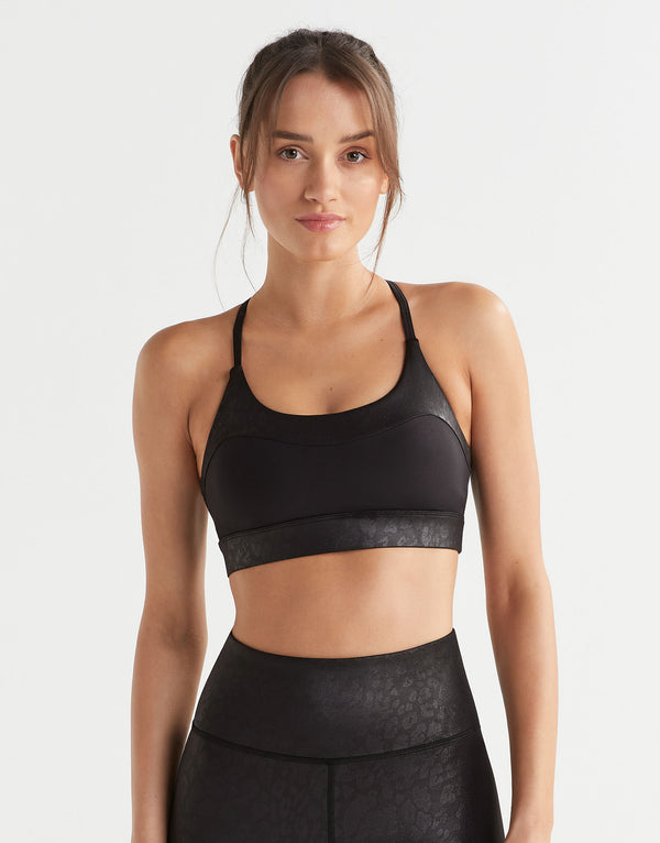 Lilybod Limit High-Shine Sports Bra - Animal-Black