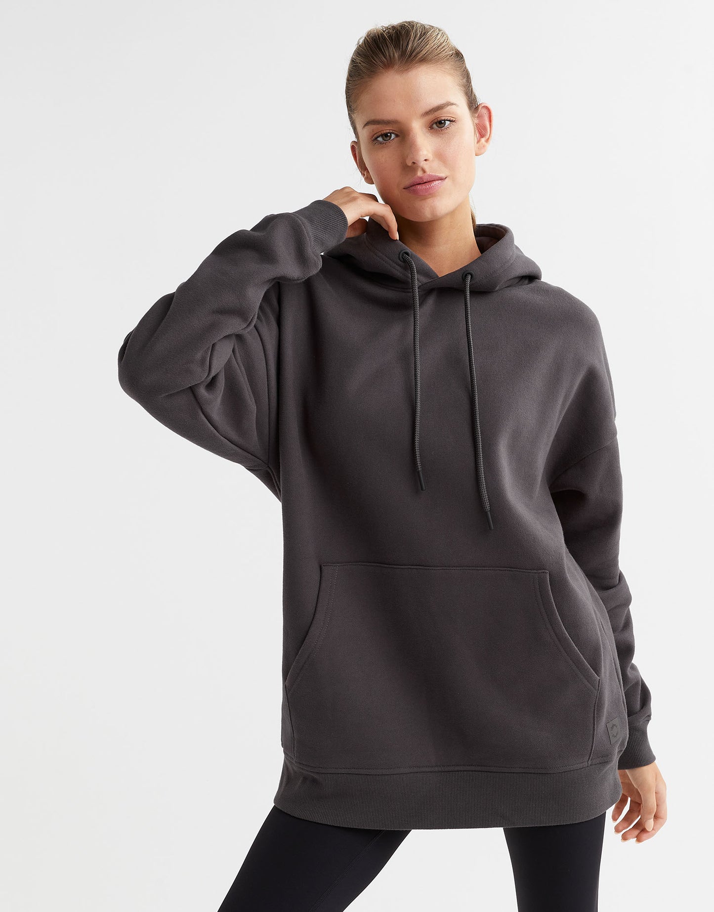 Lilybod Ebony (aka Lucy) Hooded Fleece Sweater Coal Gray