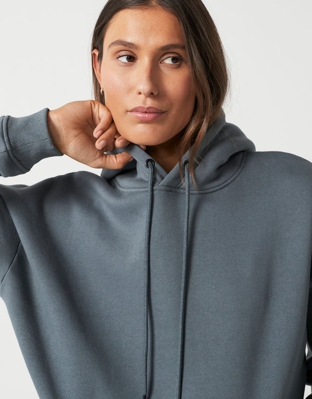 Lilybod Lucy Hooded Fleece Sweater Steel Teal