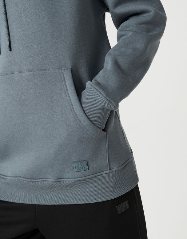 Lilybod Lucy Hooded Fleece Sweater Steel Teal