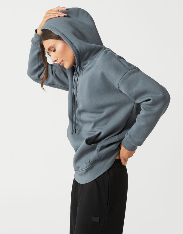 Lilybod Lucy Hooded Fleece Sweater Steel Teal