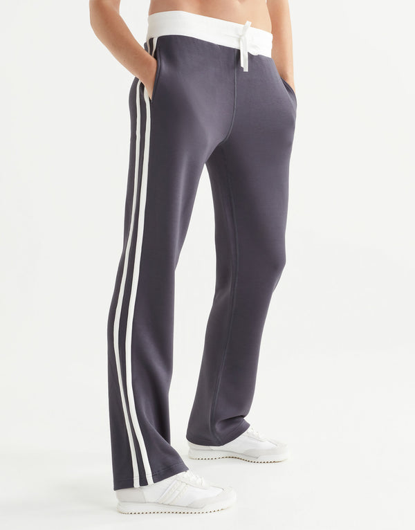Lilybod Nikki Wide Leg Relaxed Fit Joggers Charcoal Stripe - Sale Item