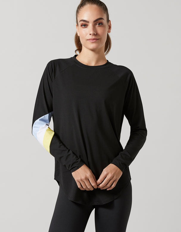 Lilybod Nikki Long Sleeved Top Black Citrus