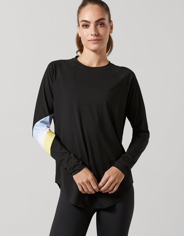Lilybod Nikki Long Sleeved Top Black Citrus