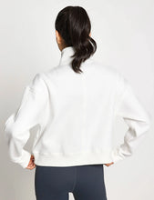 Lilybod Rihanna 1/4 Zip Up Cotton Sweater Off White