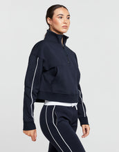 Lilybod Rihanna 1/4 Zip Up Cotton Sweater Navy White - Sale Item