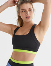 Lilybod Reformer Sports Bra Black Citrus Blue