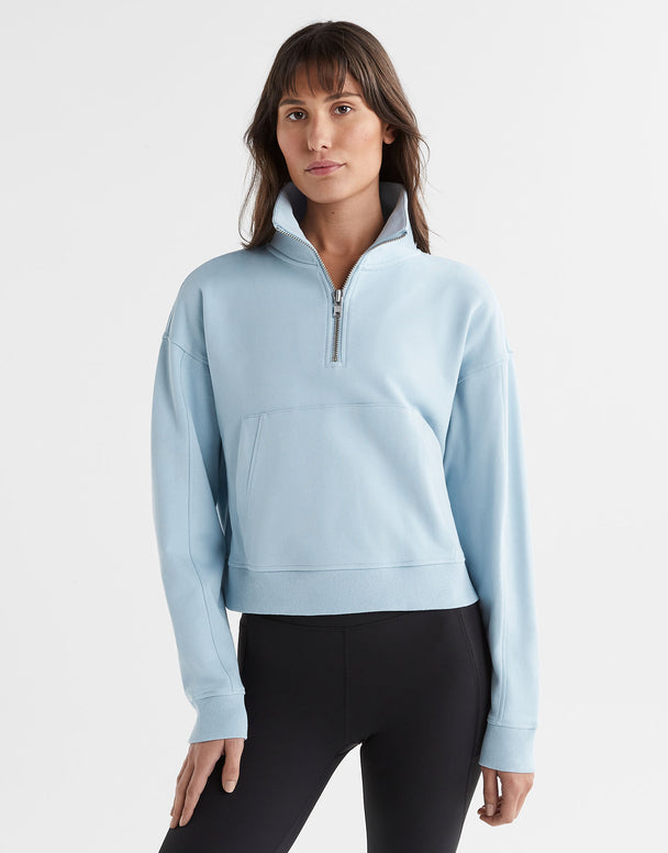Lilybod Rihanna 1/4 Zip Up Sweater Cloud Blue