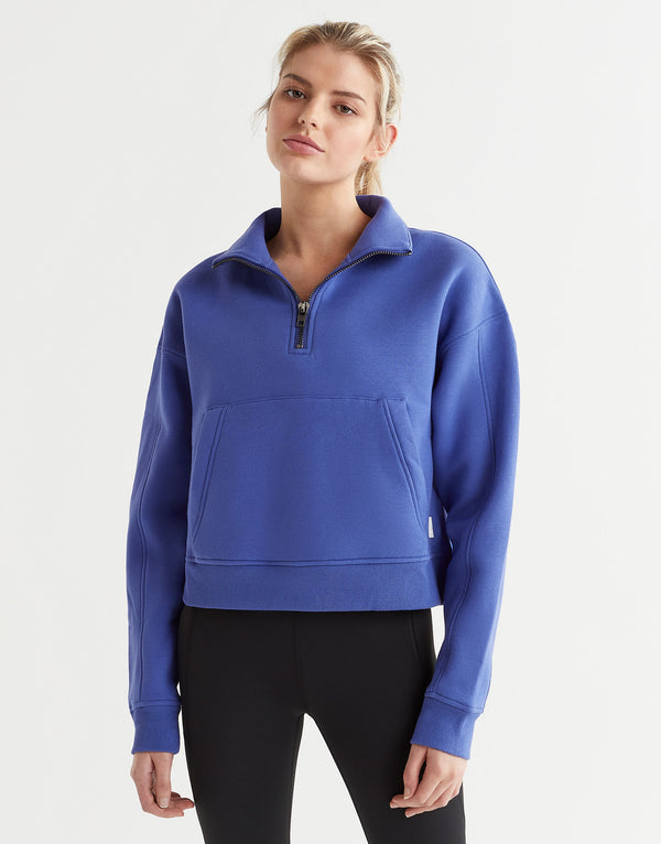 Lilybod Rihanna 1/4 Zip Up Sweater Cobalt Blue - Sale Item