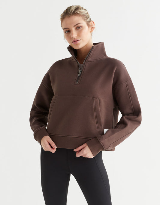 Lilybod Rhianna 1/4 Zip Up Sweater Oak