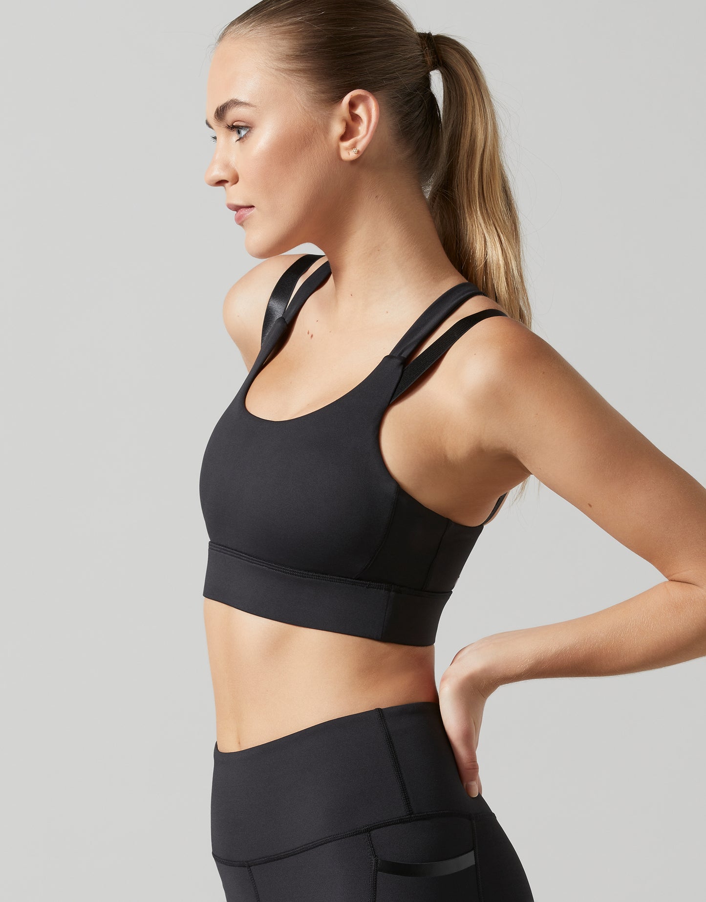 Lilybod Saxon Sports Bra Smoke Black