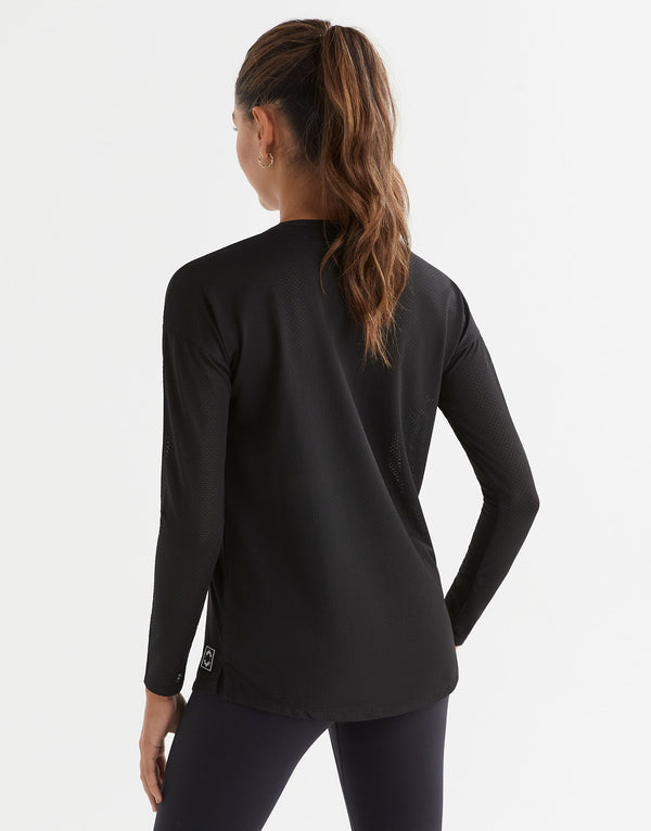 Lilybod Toby Mesh Long Sleeve Top Black Size XS