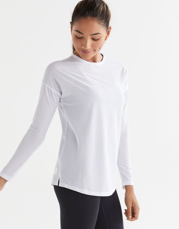 Lilybod Toby Mesh Long Sleeved Top White