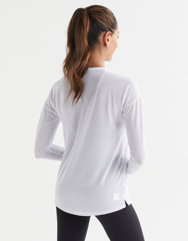 Lilybod Toby Mesh Long Sleeved Top White