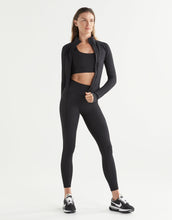 Lilybod Zuri Zip-Thru Contoured Long Sleeved Top Black - Sale Item