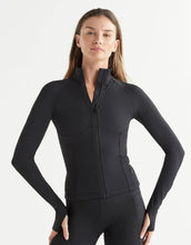 Lilybod Zuri Zip-Thru Contoured Long Sleeved Top Black - Sale Item